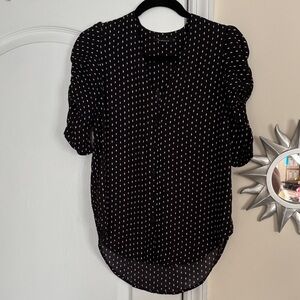 Renuar Ladies Black White Polka Dots Patterned Blouse-4